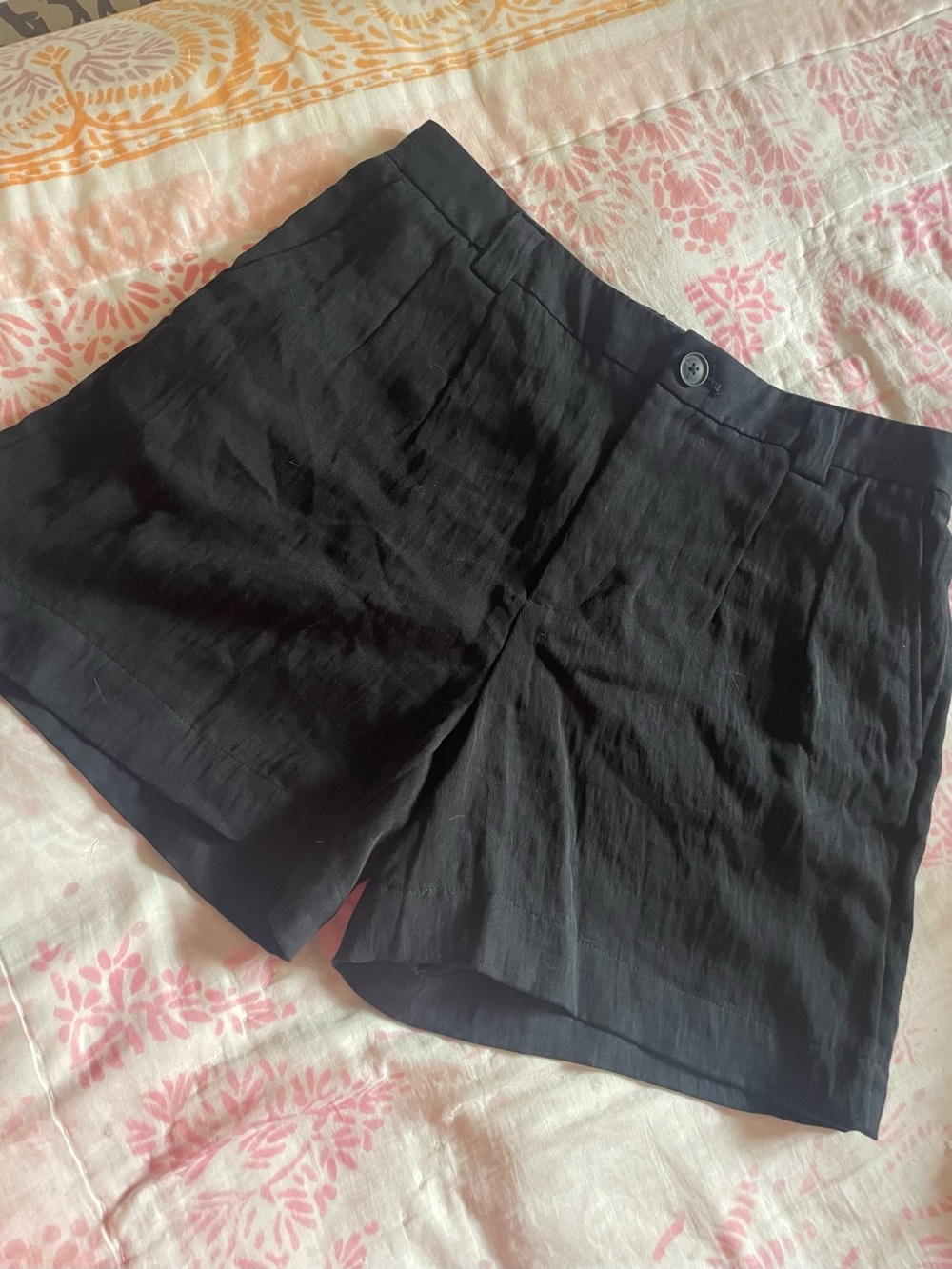a new day Black Linen-Blend Tailored Shorts